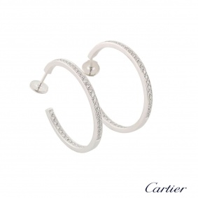 Cartier White Gold Diamond Hoop Earrings